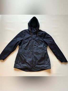Decathlon Quechua Navy Blue Rain Coat Sz. Large Women’s with Hood & Pockets
